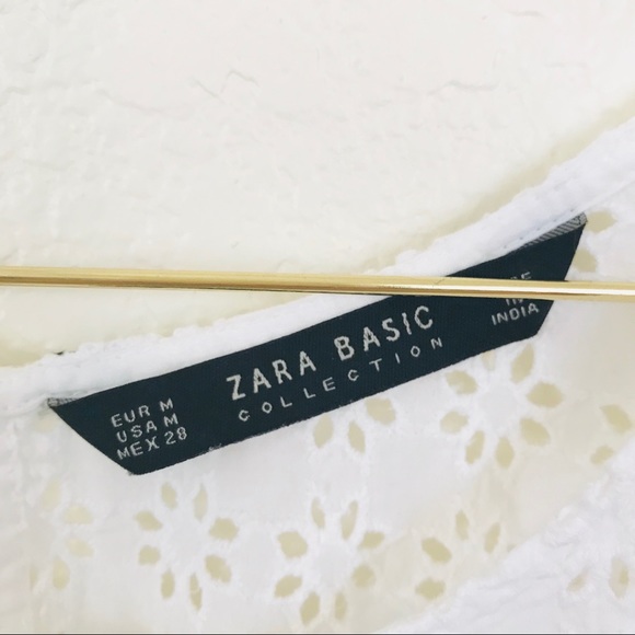 Zara basic crochet white sleeveless tank medium - Picture 4 of 7